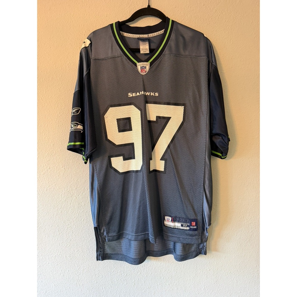 Vintage Seattle Seahawks NFL football jersey Reebok Kerney #97 shirt size M